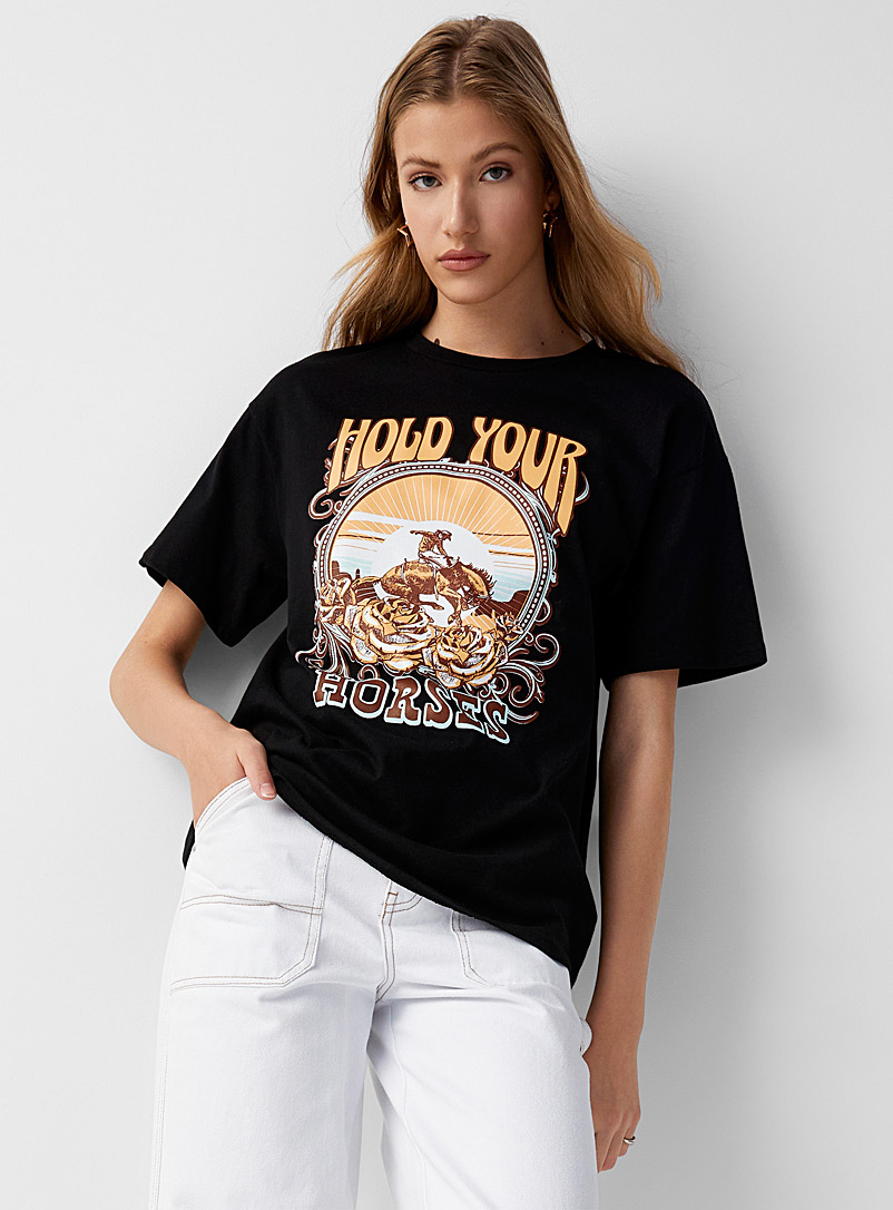 Twik Black Cowboy rodeo T-shirt for women