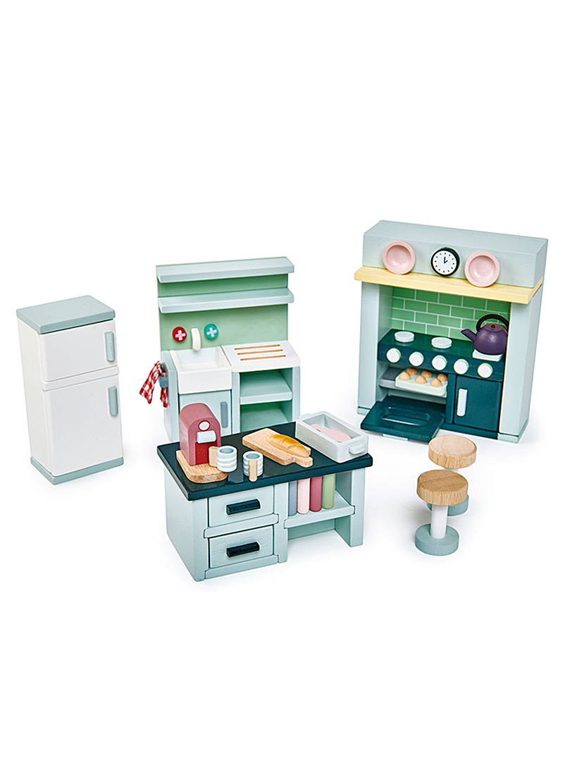 Tender Leaf Toys: Le mobilier de cuisine en bois pour maison de poupée Ensemble de 22 pièces Assorti