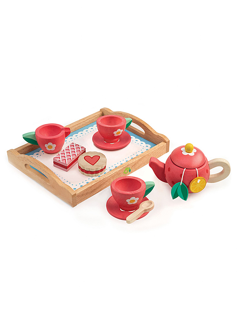 Tender Leaf Toys: L'ensemble plateau à thé et ses accessoires en bois Ensemble de 12 pièces Assorti