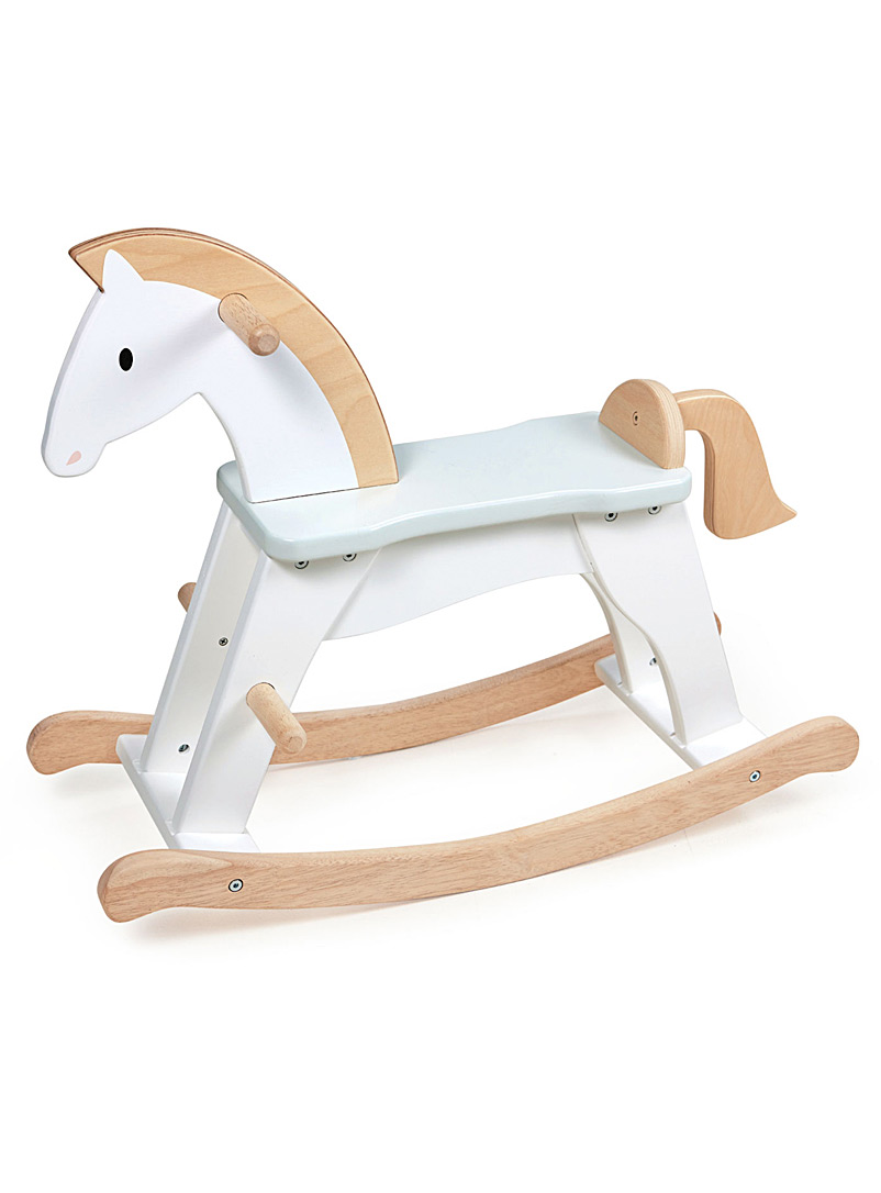 Tender Leaf Toys: Le cheval à bascule en bois Blanc