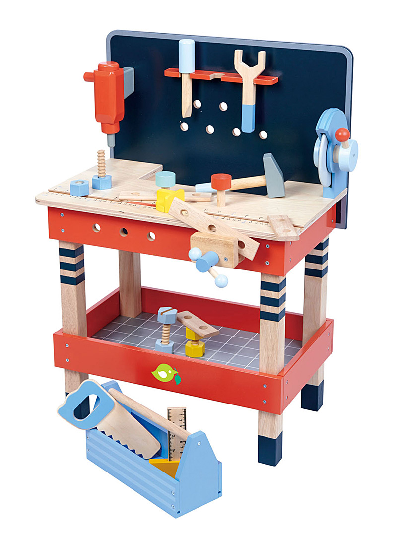 Tender Leaf Toys: Le banc à outils en bois Ensemble de 18 pièces Assorti