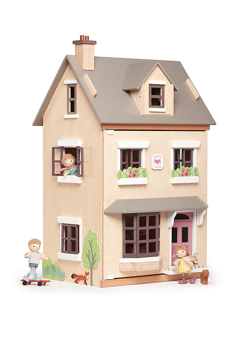 Tender Leaf Toys Cream Beige Beige wooden dollhouse 16-piece set