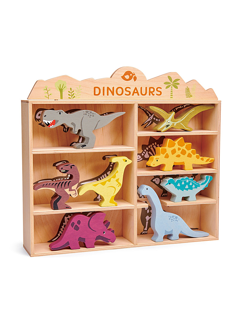 Tender Leaf Toys Assorted Wooden dinosaur figurines 9-piece set