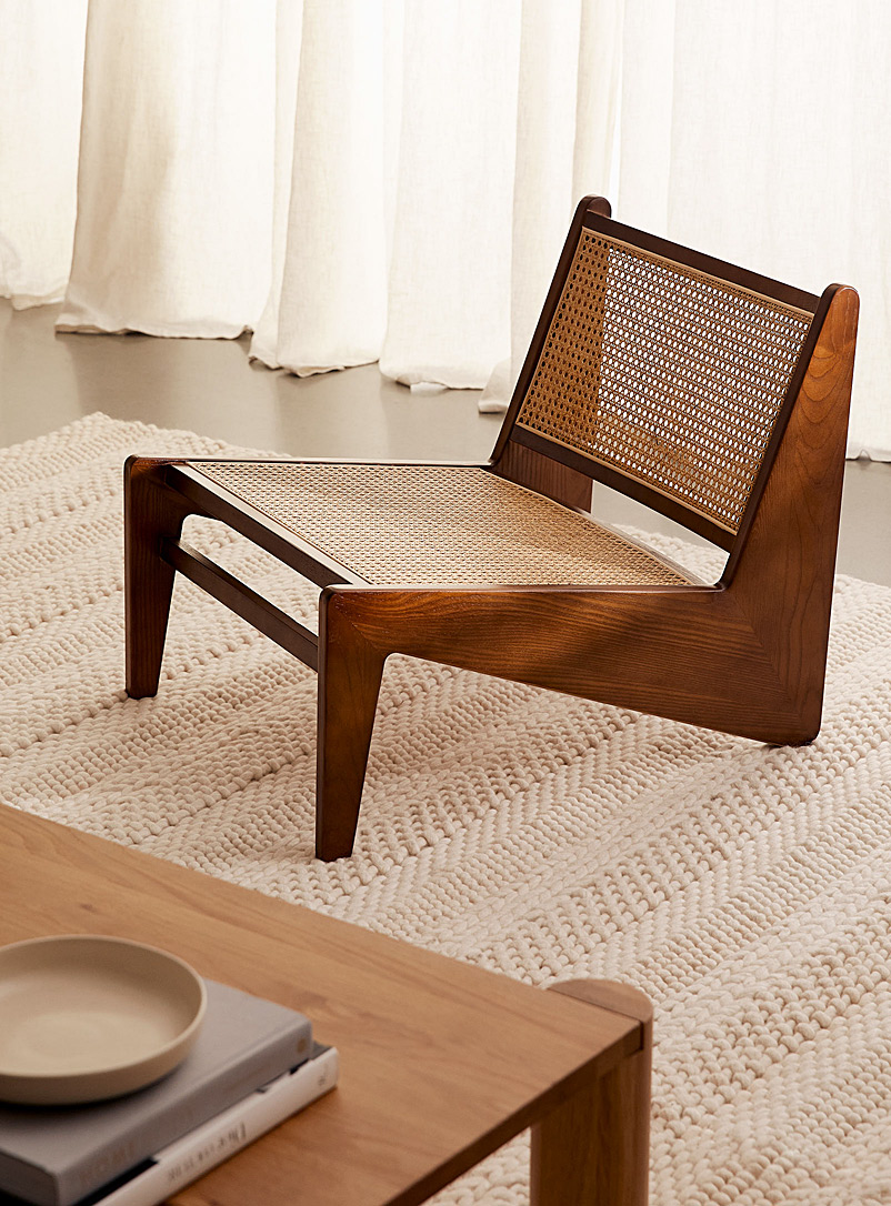 Simons Maison: Le fauteuil structuré rotin et frêne Bois brun pâle