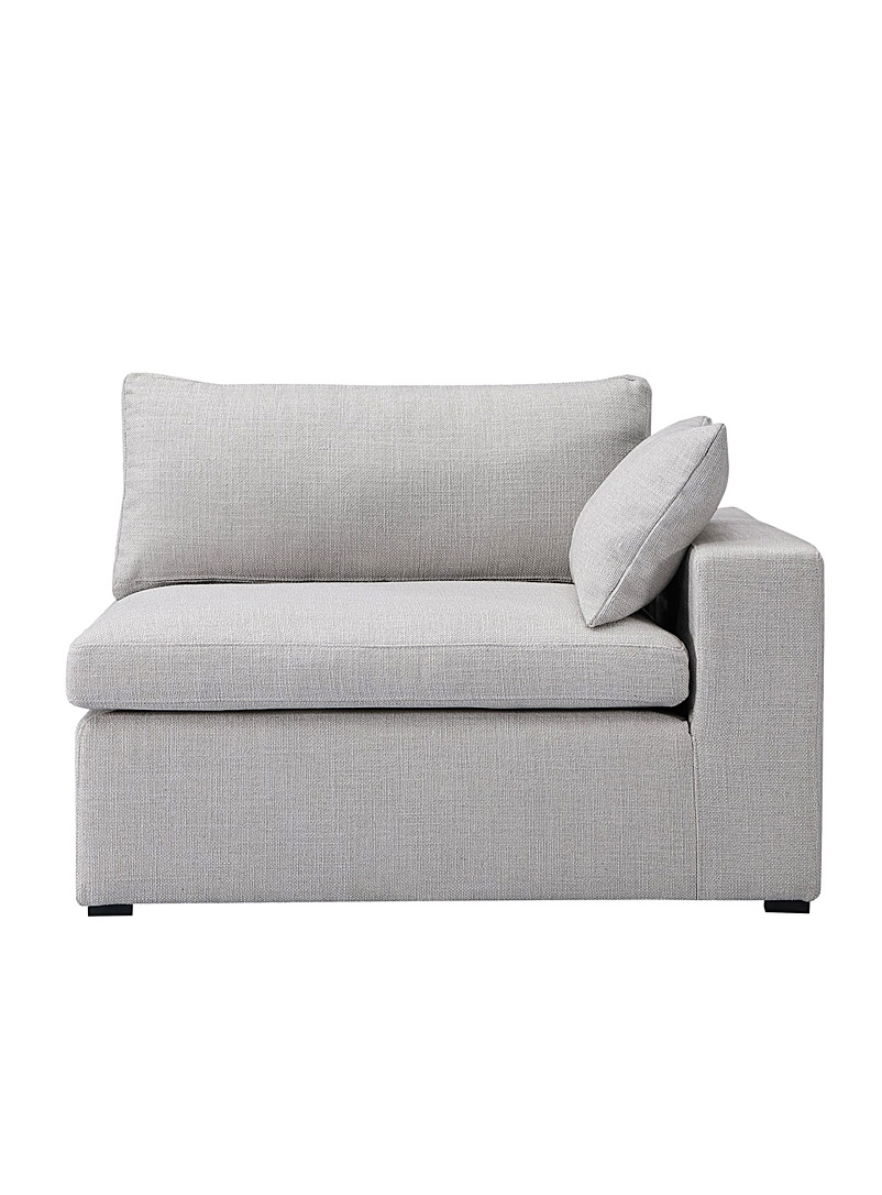 Simons Maison: Le fauteuil modulable minimaliste gris pâle Coté gauche Ivoire blanc os