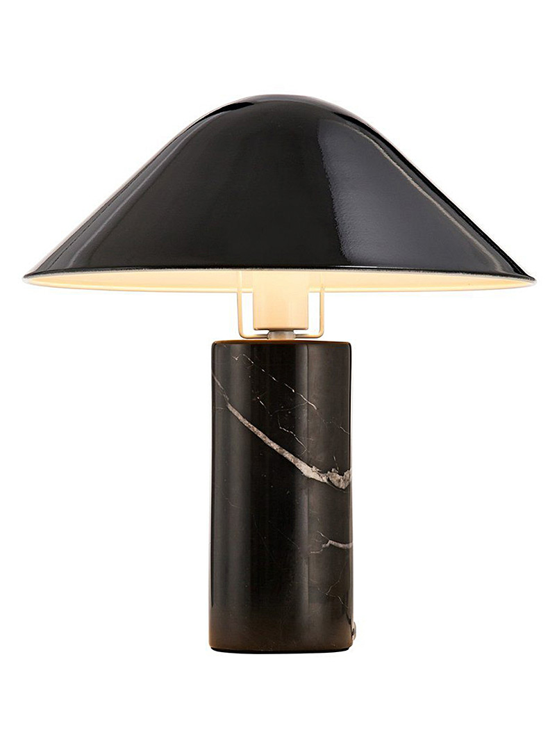 Simons Maison Black Marble and metal conical table lamp