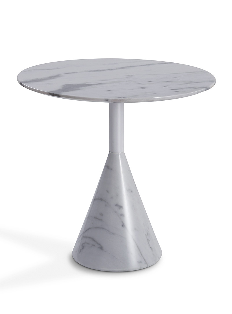 Simons Maison: La table d'appoint géométrique marbre blanc Marbre blanc