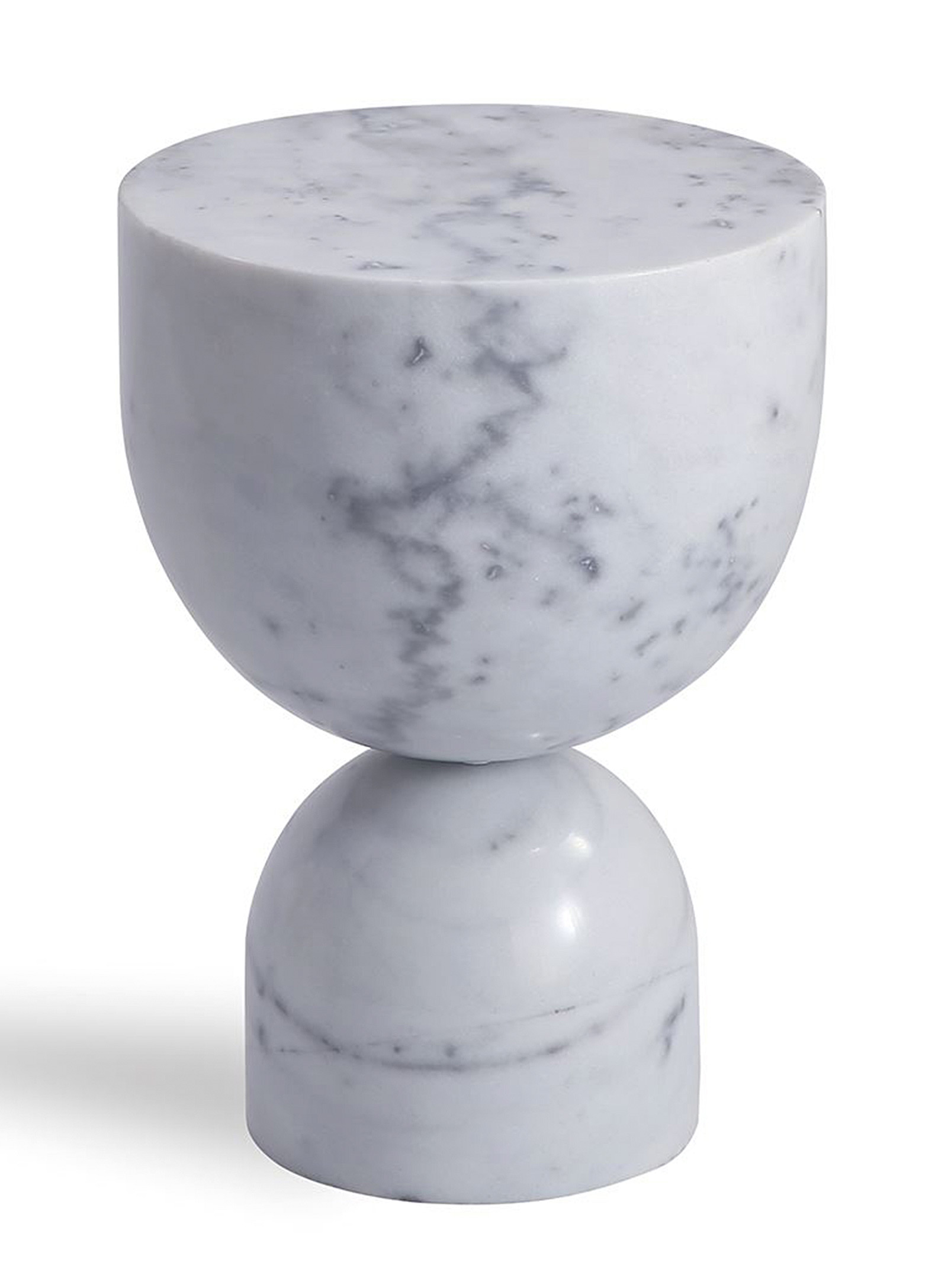 Simons Maison White Marble Hourglass Accent Table