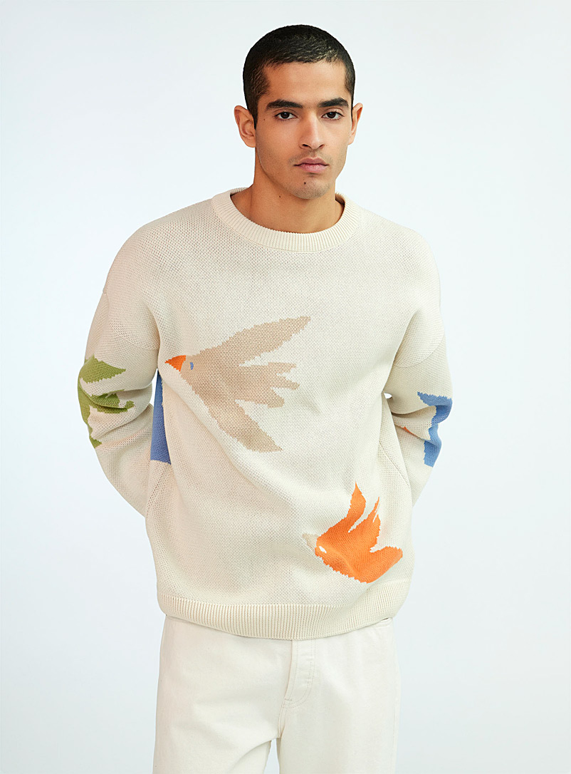 Olow Off White Migration jacquard sweater for men