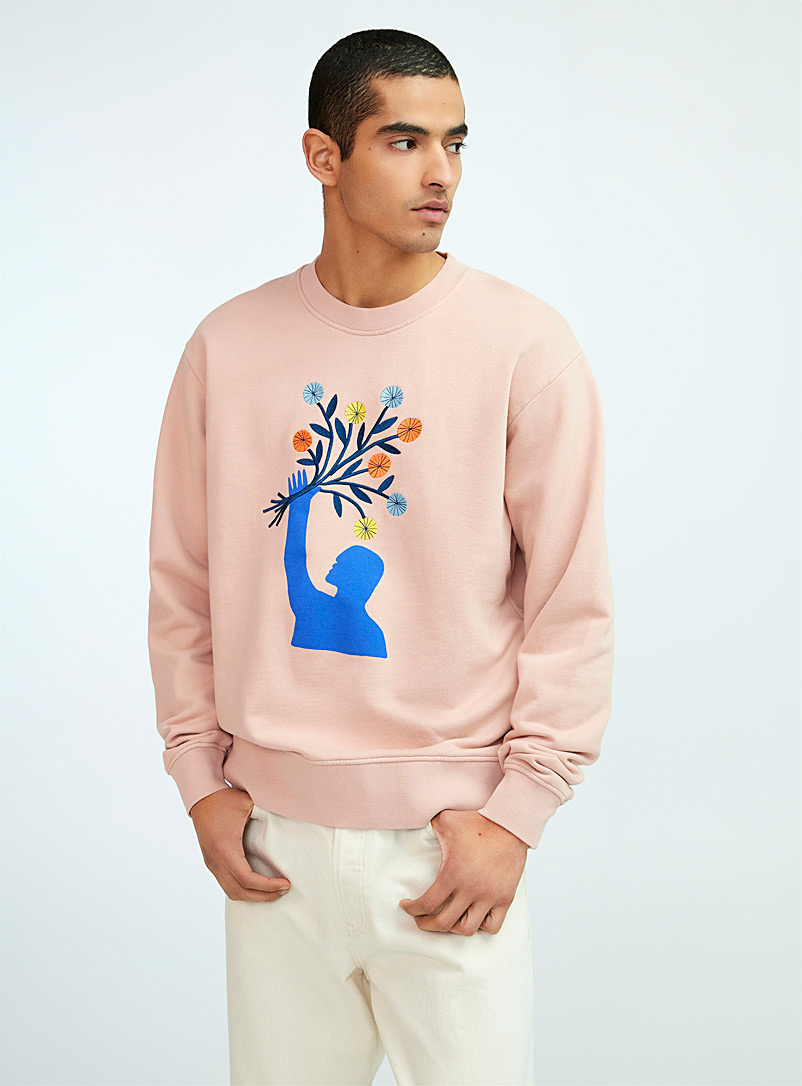 Olow Salmon/Coral Riot sweatshirt for men