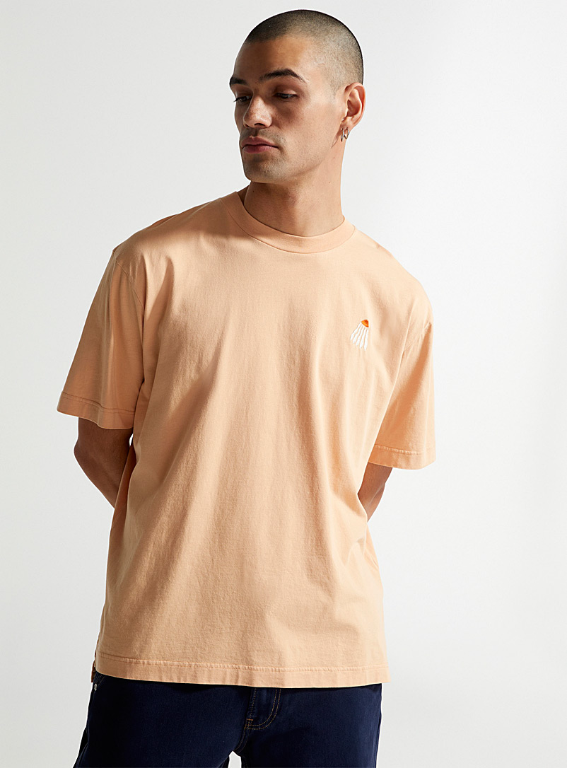 Olow: Le t-shirt Echinacea Orange pâle pour homme
