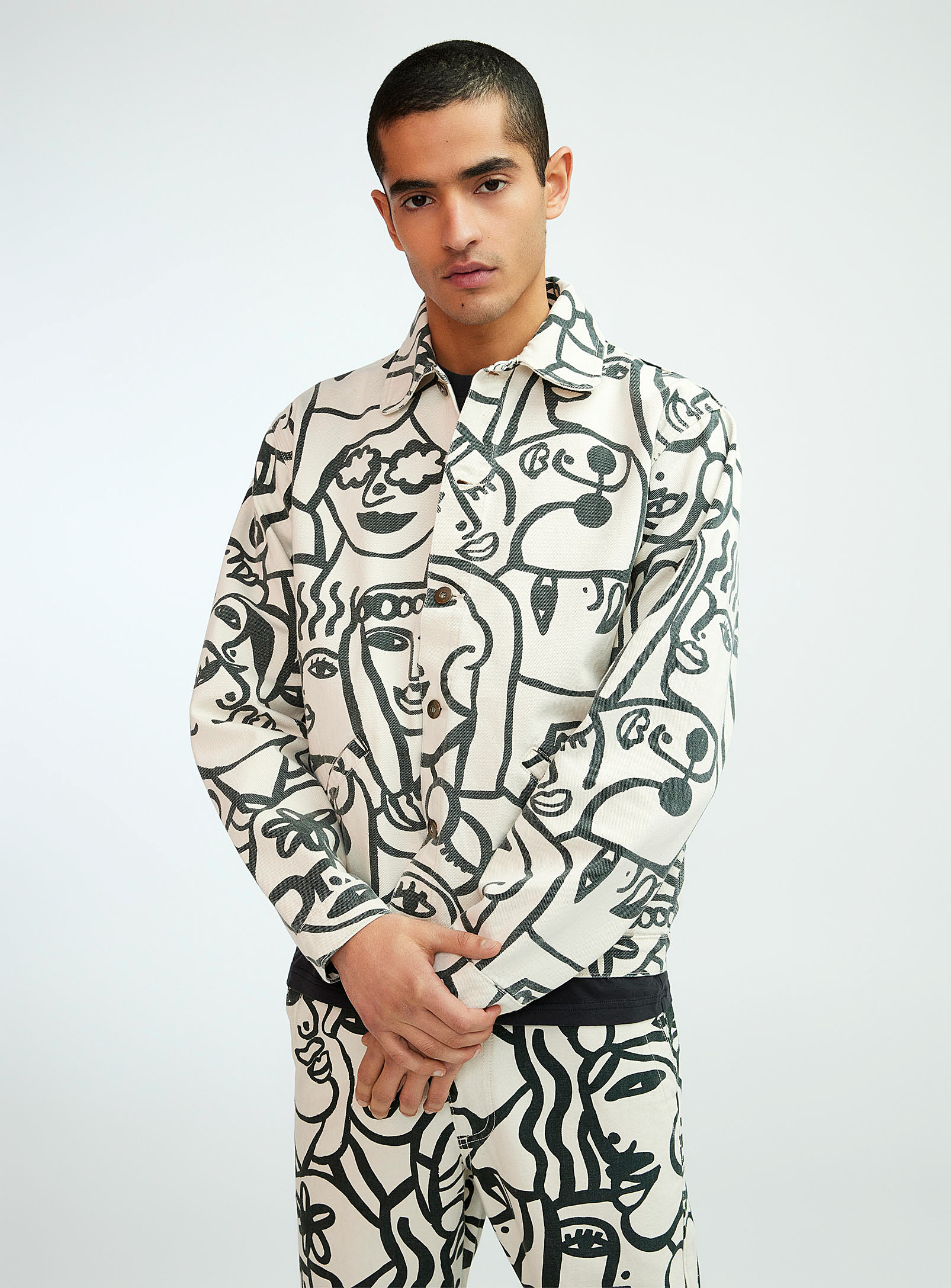 Shop Olow Ovada Printed Twill Jacket In Off White