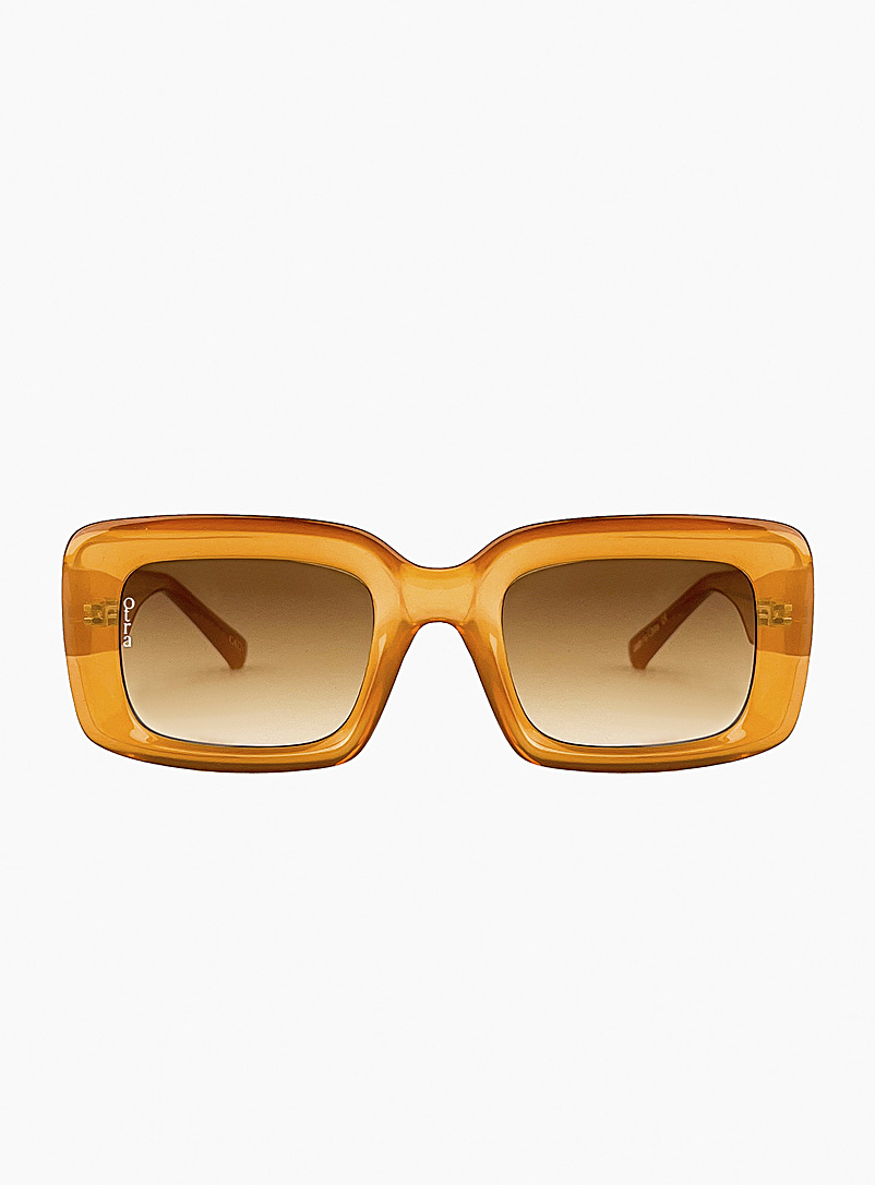 Otra Golden Yellow Chelsea rectangular sunglasses for men