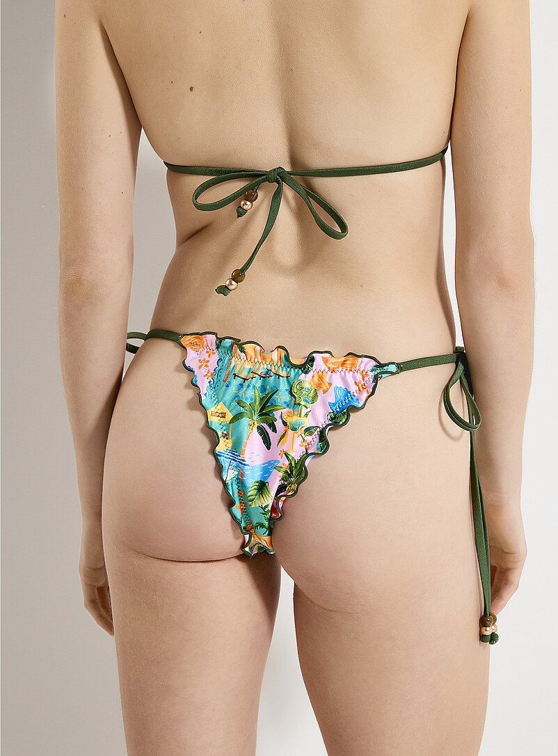 Kulani Kinis: Le tanga frisons d&eacute;cor voyage Sunlit Spritz Assorti pour femme