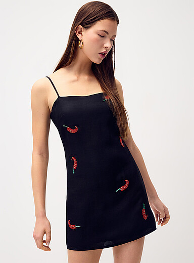 Beaded peppers minidress