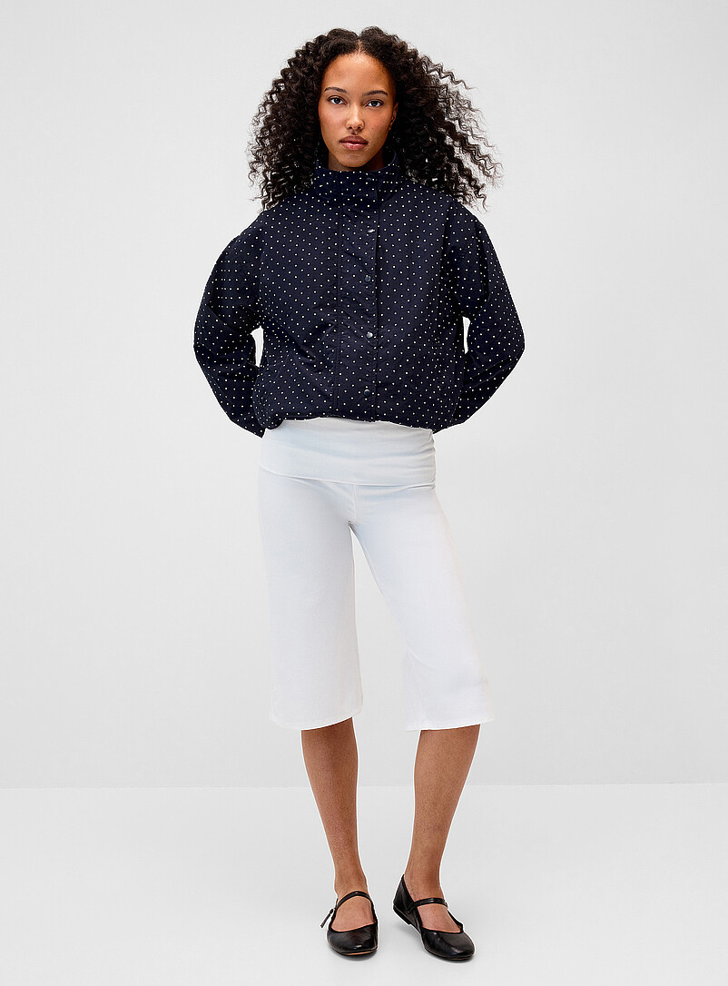 Polka-dotted mock neck crisp canvas jacket product image 2