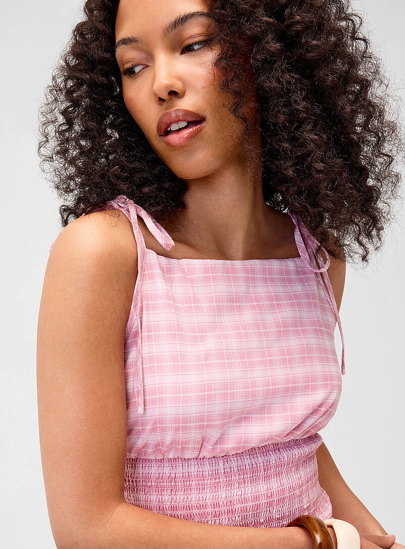 Checkered smocked band mini-dress product image 2