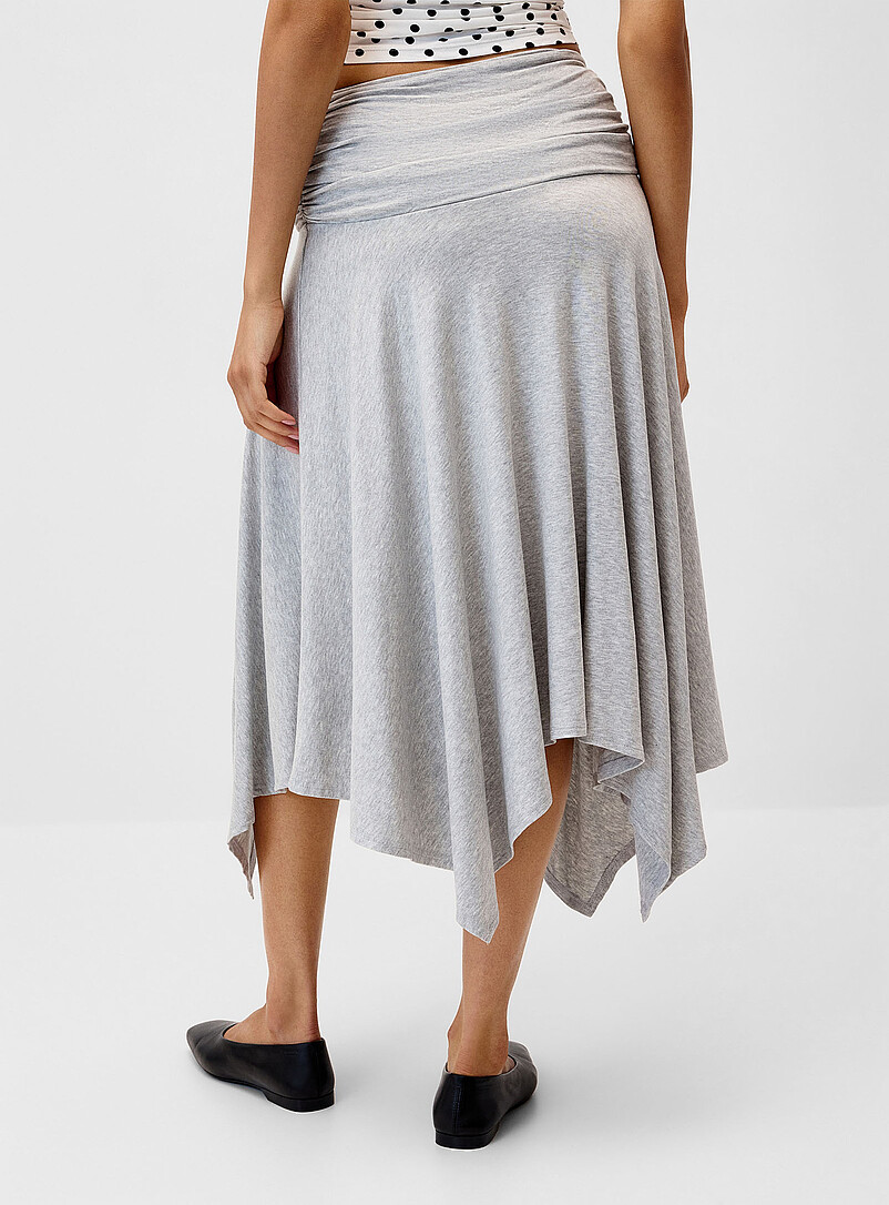Turnover waist asymmetrical midi skirt product image 3