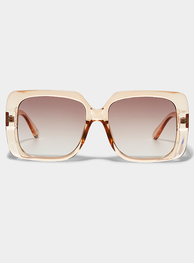 AIRE Peach Cassiopeia translucent square sunglasses for women