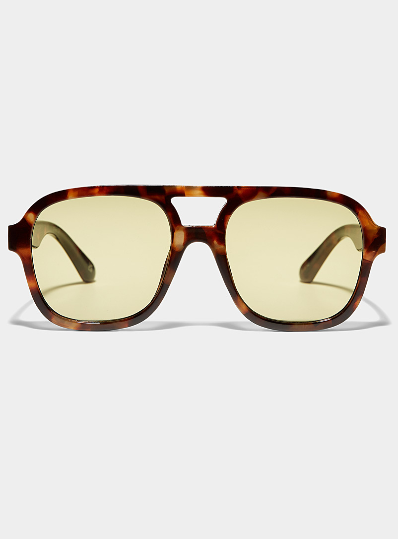 AIRE: Les lunettes de soleil aviateur carrées Whirlpool Brun pâle-taupe pour femme