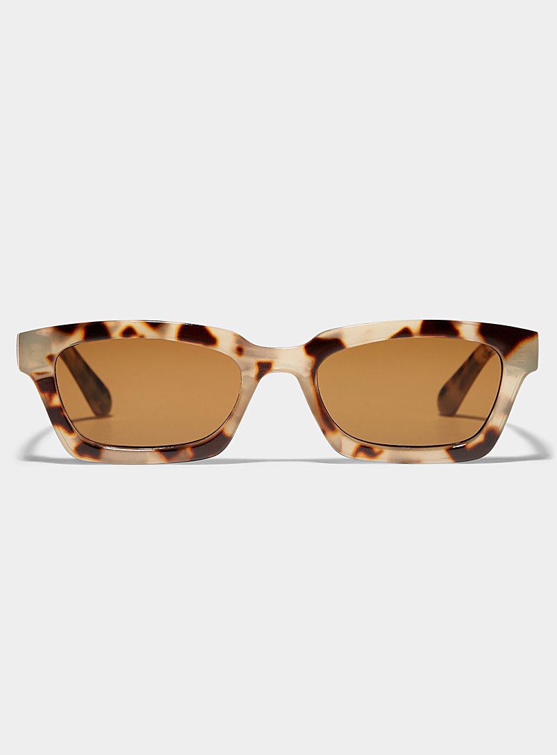 AIRE: Les petites lunettes de soleil rectangulaires Sculptor Brun moyen pour femme
