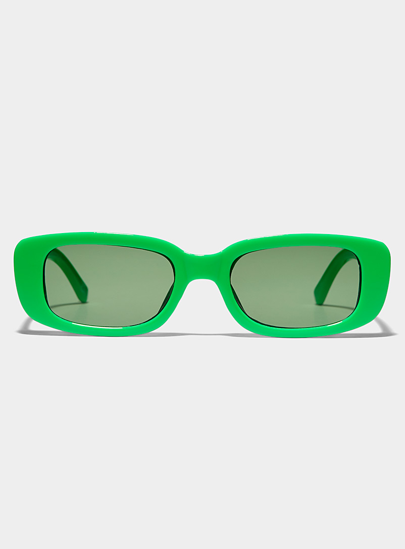 AIRE: Les lunettes de soleil rectangulaires Ceres Vert vif-irlandais-émerau pour femme
