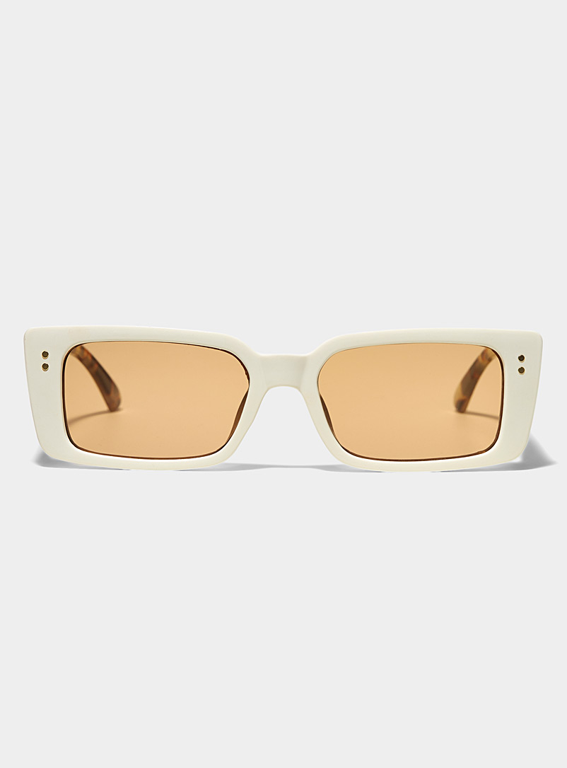 AIRE: Les lunettes de soleil rectangulaires Orion Ivoire blanc os pour femme