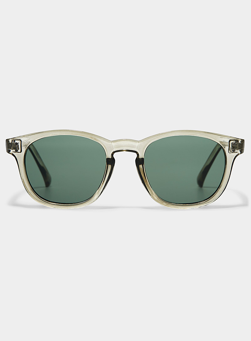 AIRE: Les lunettes de soleil carrées Draco Vert foncé-mousse-olive pour femme