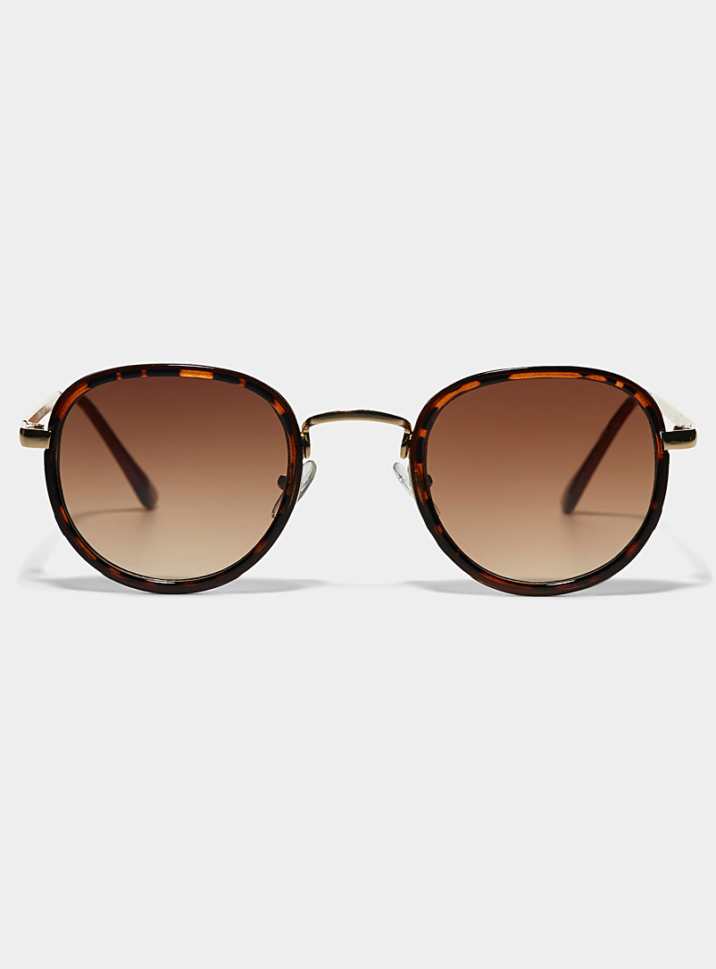 AIRE Light Brown Cygnus round sunglasses for women