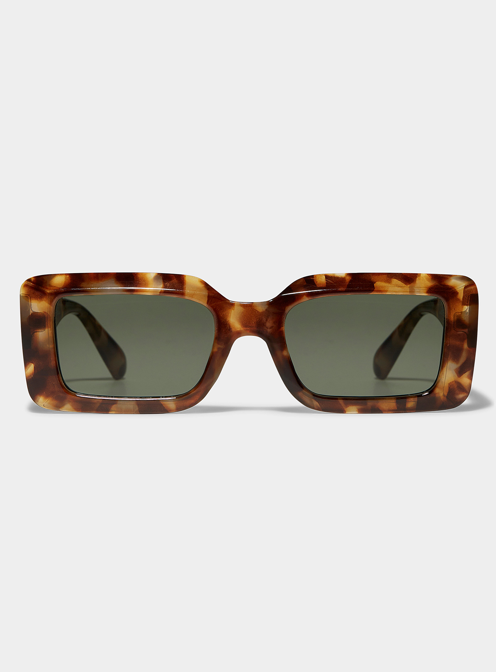 Aire Parallax Rectangular Sunglasses In Brown