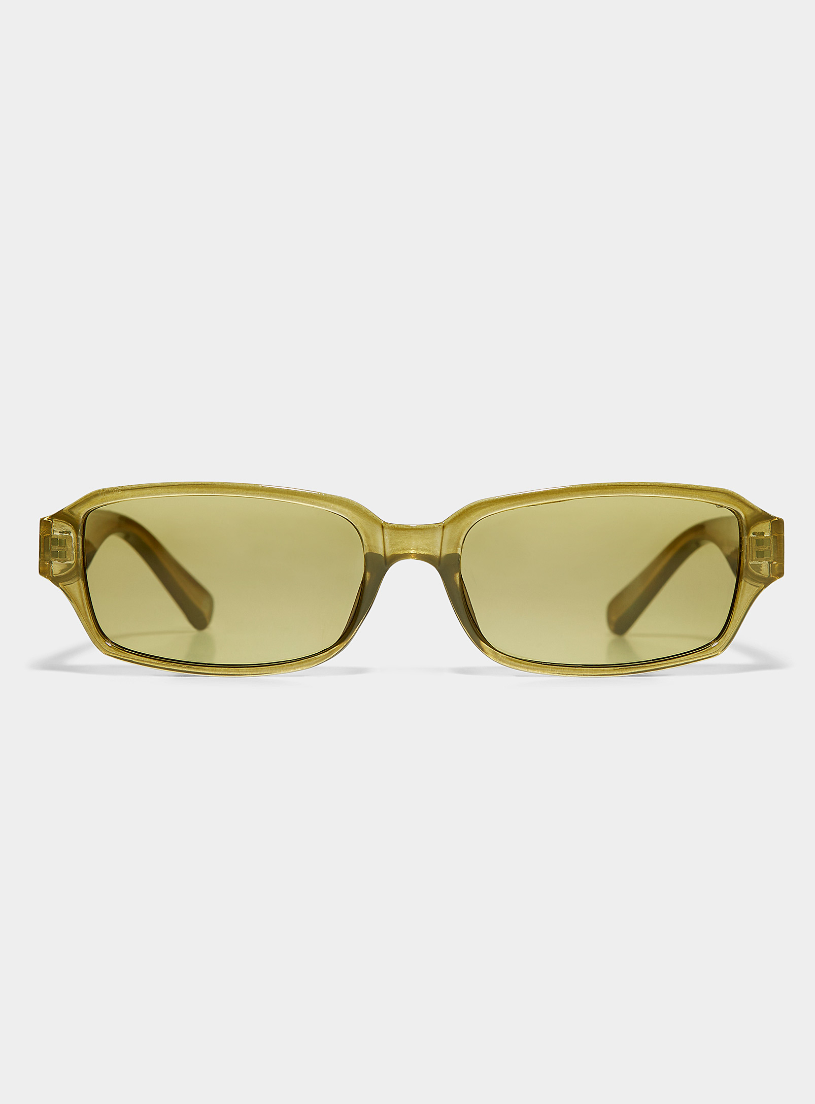 Aire Crater Small Rectangular Sunglasses In Mossy Green