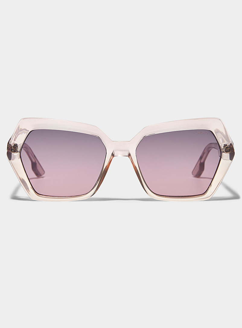 KOMONO Pink Poly translucent angular sunglasses for women