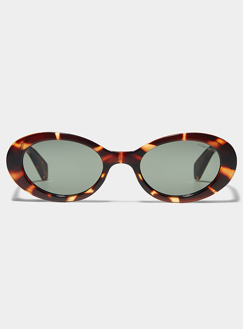 KOMONO: Les lunettes de soleil ovales Ana Brun pâle-taupe pour femme