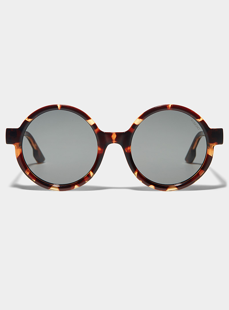 KOMONO: Les lunettes de soleil rondes surdimensionnées Janis Brun pâle-taupe pour femme