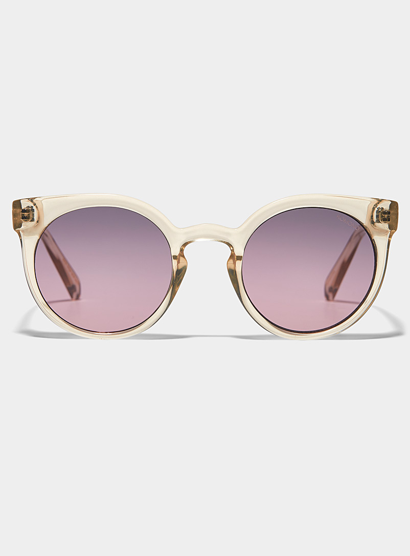 KOMONO Ivory/Cream Beige Lulu round sunglasses for women