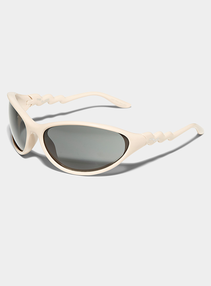 KOMONO Beige/Greige The Glitch sports sunglasses for women
