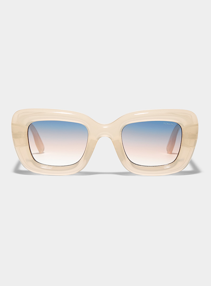 KOMONO Ivory/Cream Beige Vita square sunglasses for women