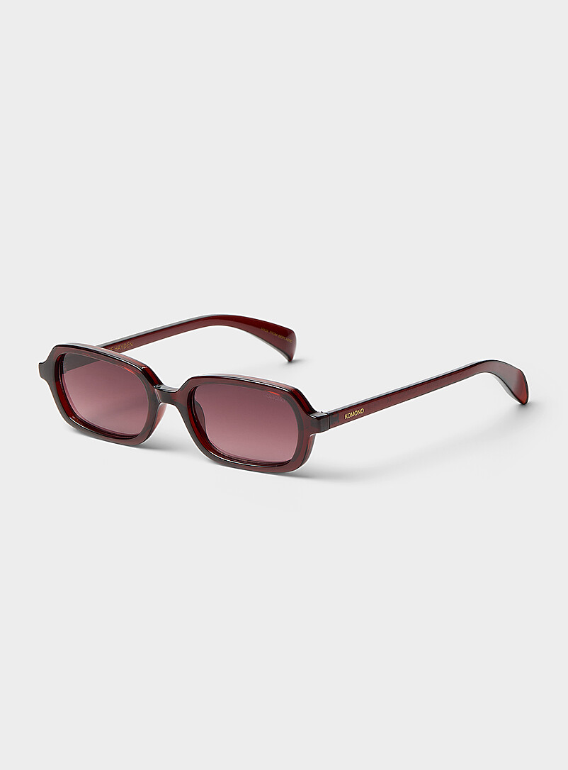 KOMONO: Les lunettes de soleil rectangulaires &eacute;troites Hayden Noir pour femme