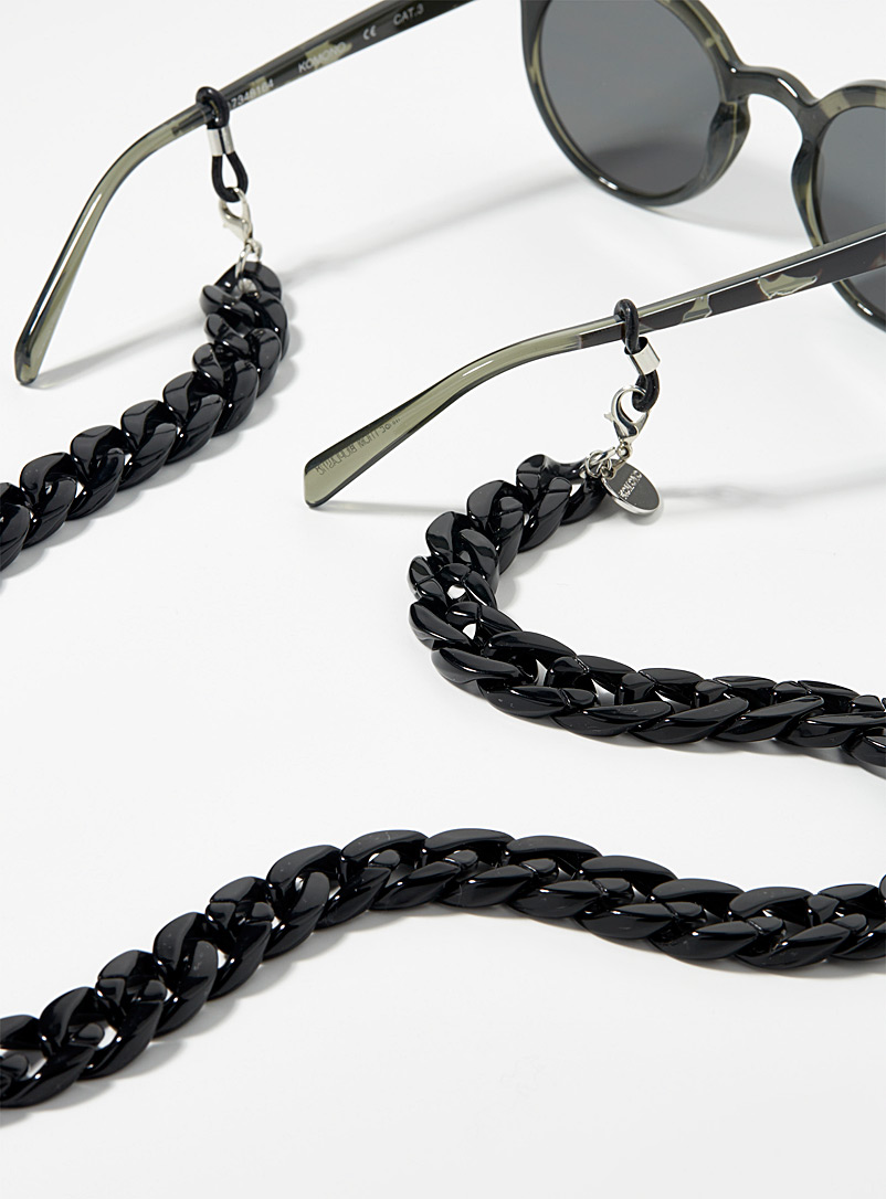 KOMONO Black Solid glasses chain for women
