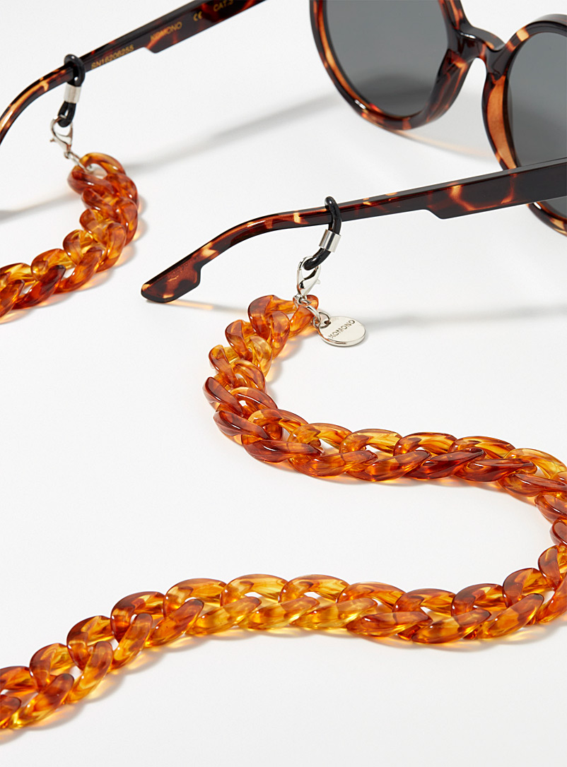KOMONO: La chaîne de lunettes massive Brun pâle-taupe pour femme