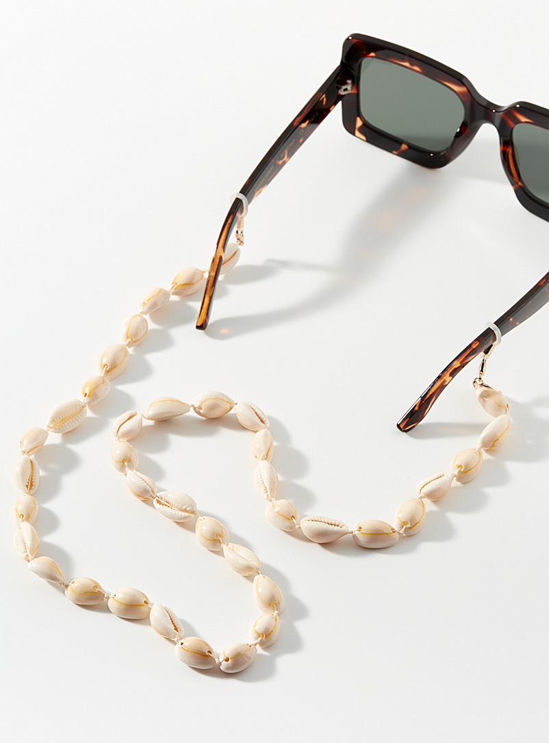 KOMONO Ivory/Cream Beige Jane shell glasses chain for women