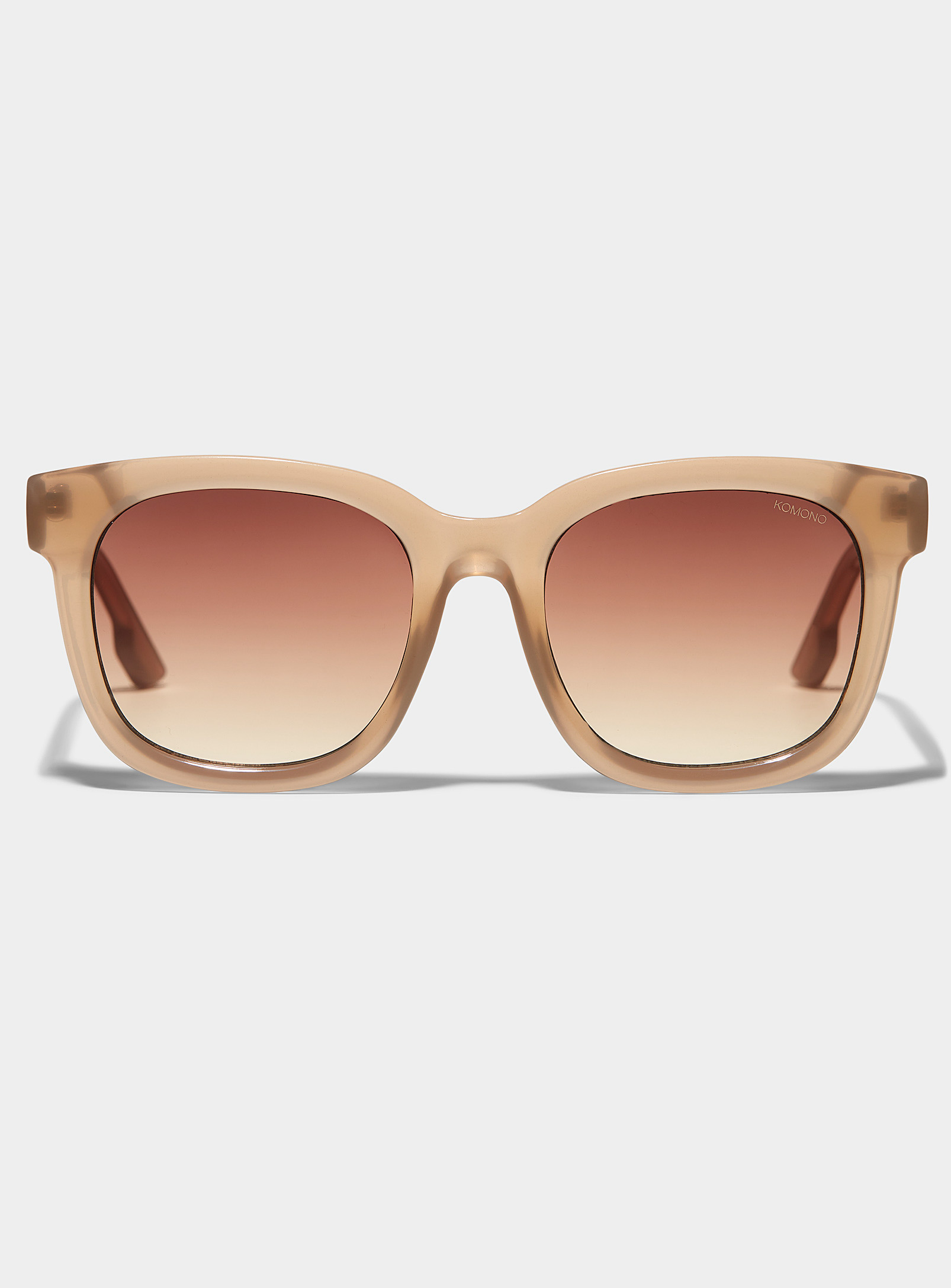 Komono Sienna Translucent Square Sunglasses In Pink