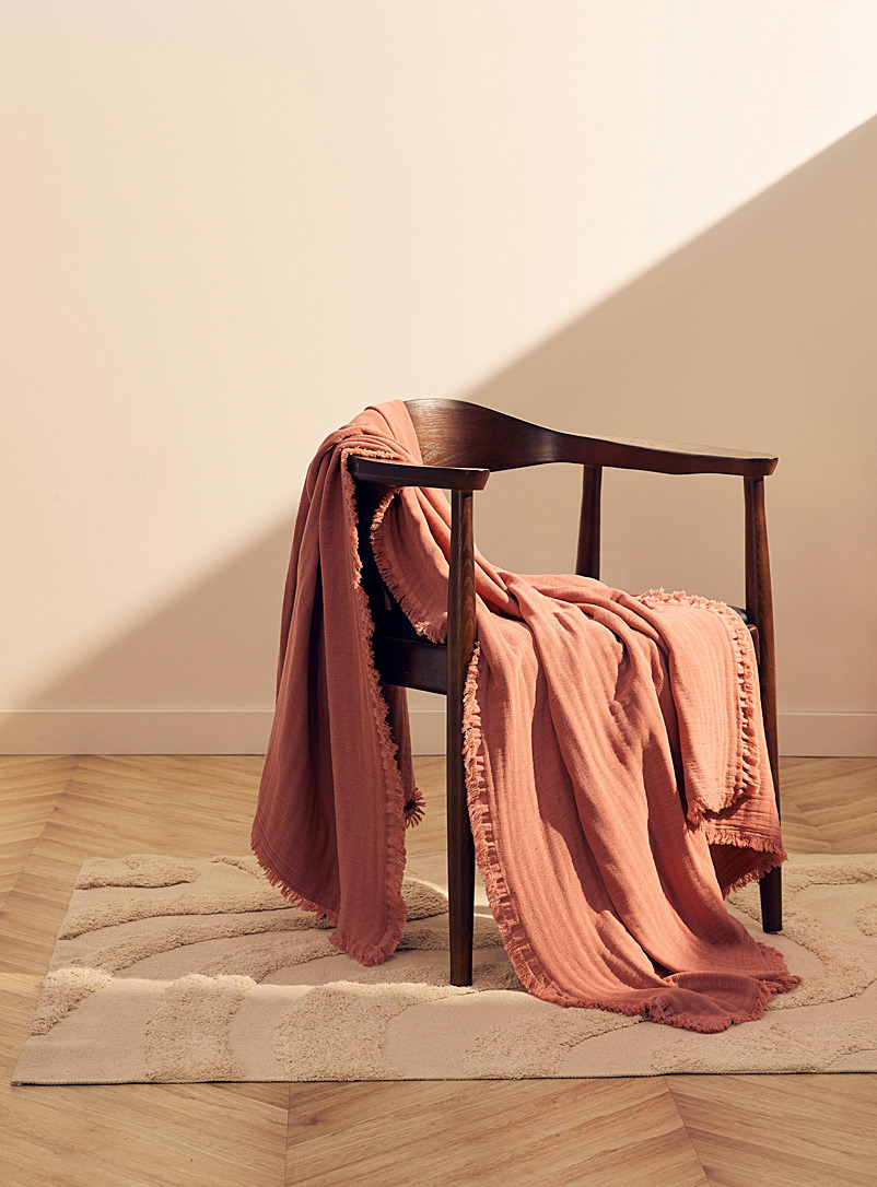 Simons Maison: Le jeté coton lavé 130 x 180 cm Rose
