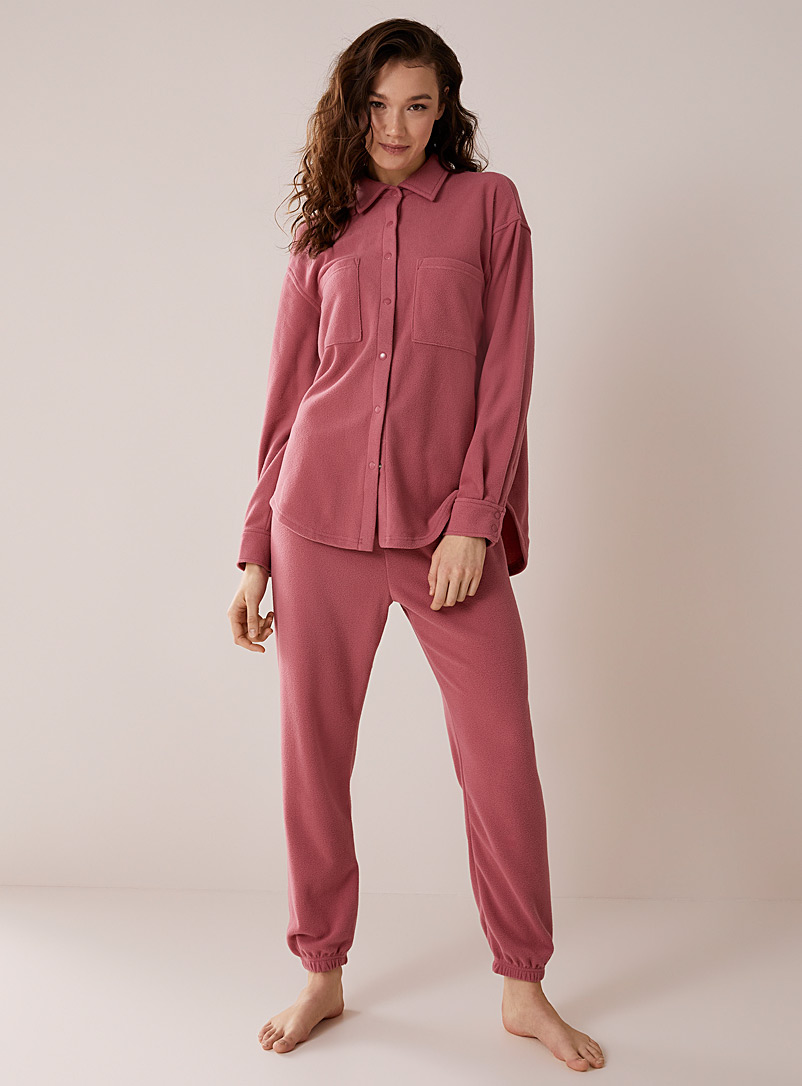 Z Supply Pink Polar fleece lounge jogger for women