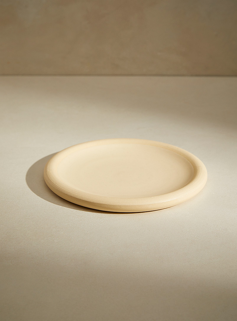 DOMPIERRE Cream Beige Medium Mineral stoneware plate 18 cm for women