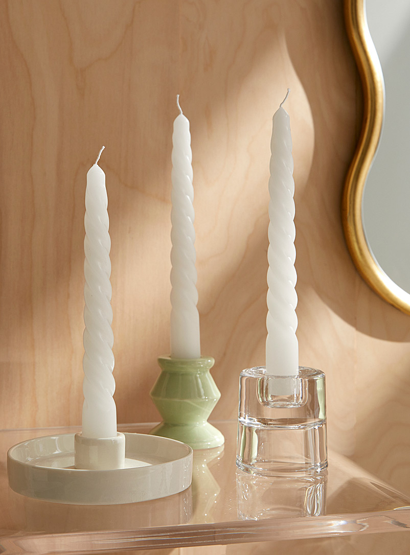 Simons Maison White Twisted candles Set of 3