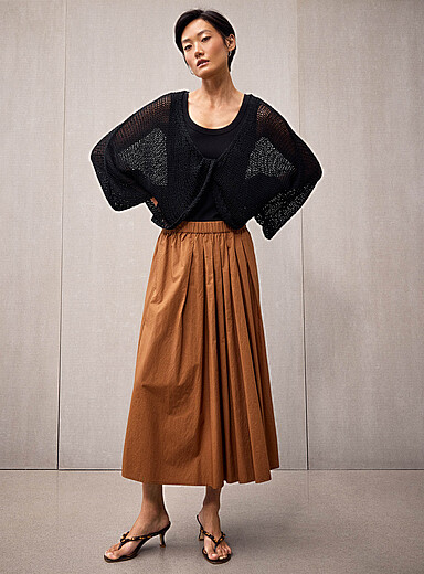 Le chandail ouvert effet crochet col crois&eacute; <b>Collection exclusive d'Italie</b>