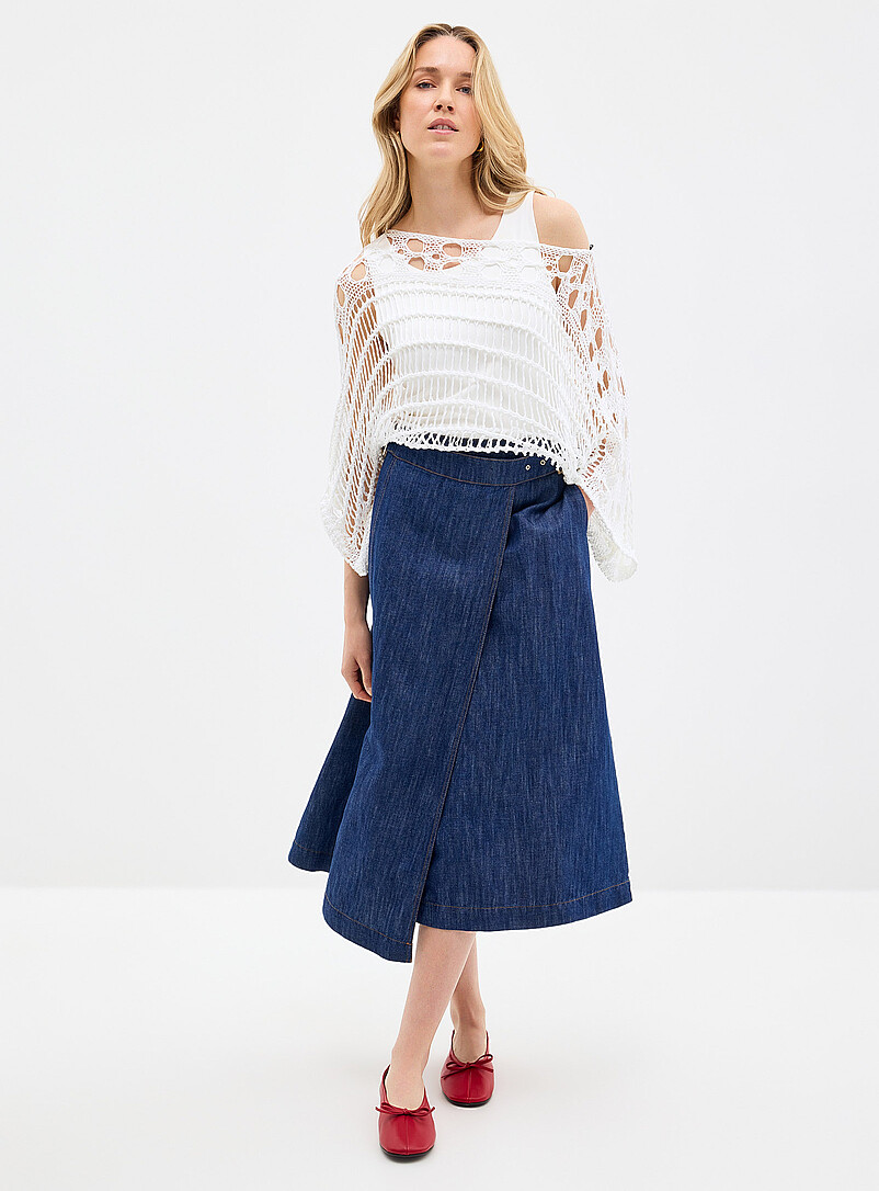 Boat-Neck Crochet-Effect Sweater Exclusive Collection From Italy