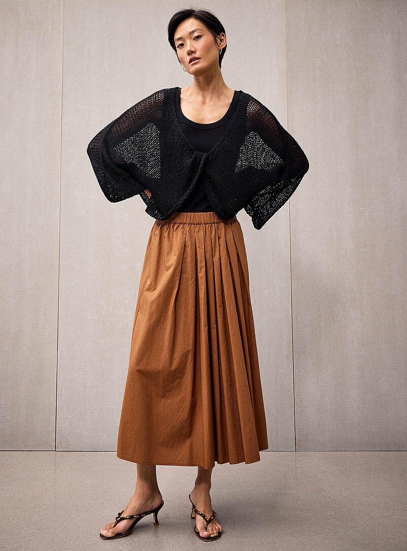 Crossover-Neckline Crochet-Effect Open Sweater Exclusive Collection From Italy