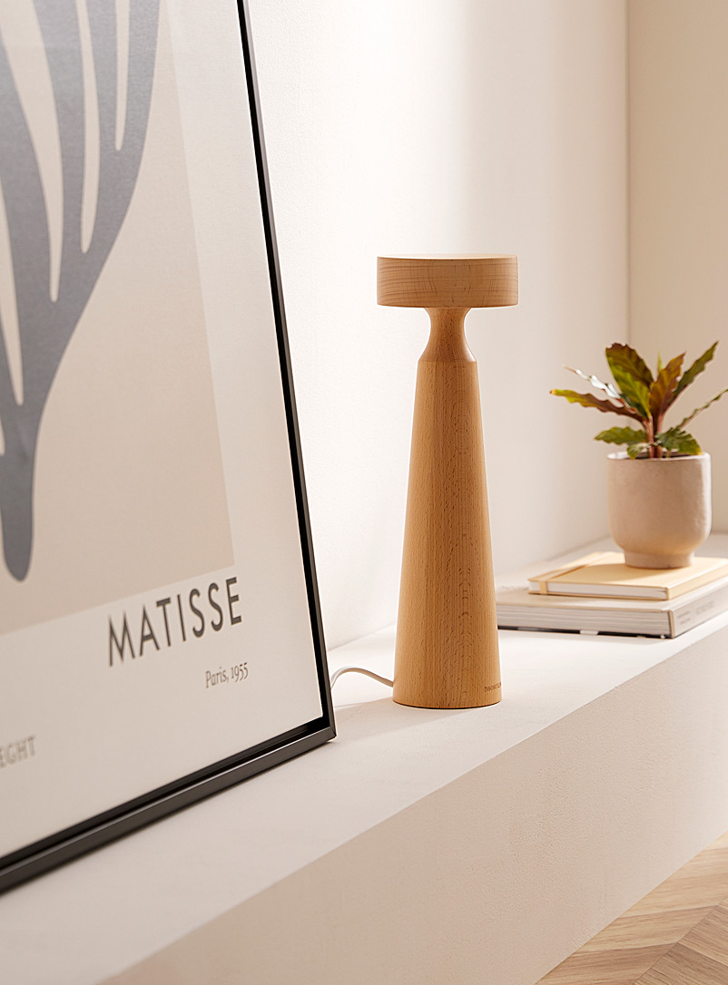 Beech wood modern table lamp product image (primary)
